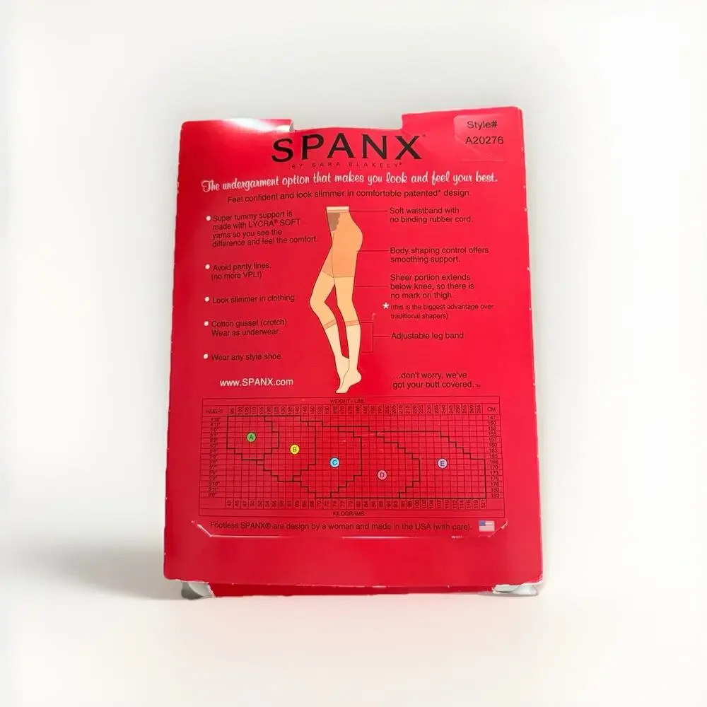 Spanx Footless Super Tummy Control Body Shaping Shapewear Pantyhose Nude1 Size E